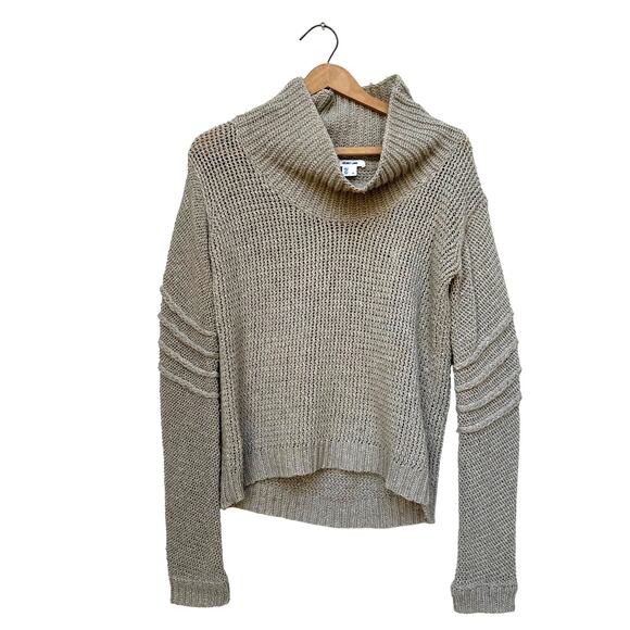 Helmut Lang Wool Silk Cowl Neck Sweater in Taupe Size P (S/XS) - Picture 1 of 6